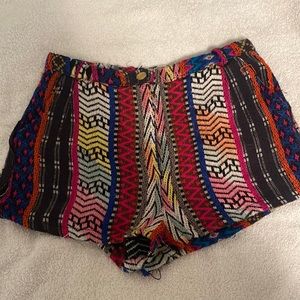 Angie shorts. With a fun and unique pattern